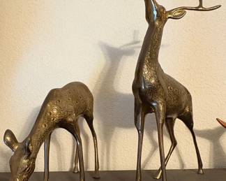 Vintage Brass Deer Figurines (Pair) - Made in Korea