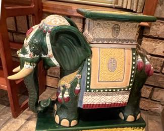 Vintage Asian Ceramic Elephant Garden Seat