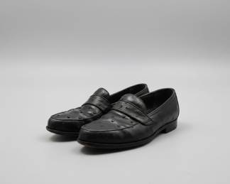 Santoni Ostrich Leather Loafers