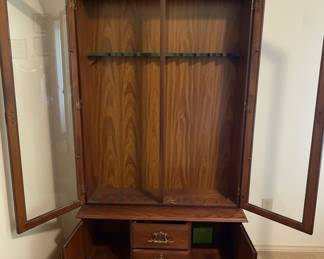 Vintage Wooden Gun Cabinet Display Case