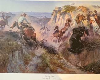 Charles M. Russell "Wild Horse Hunters" Limited Edition Print