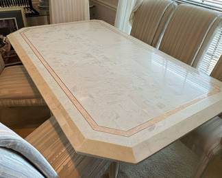 Italian Style Marble Top Dining Table with Chairs
