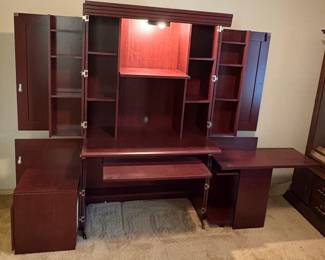 Executive Workstation with Hutch and Storage Cabinets