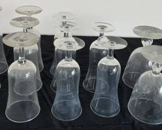 3 Sets Of Clear Glass Goblets