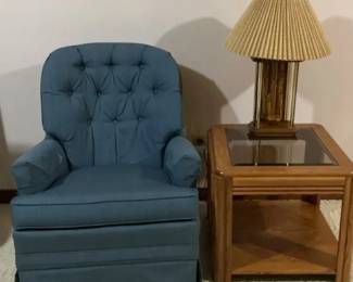 Chair, End Table,  Lamp