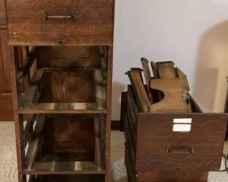 Antique Shaw And Walker Oakwood Filing Cabinet