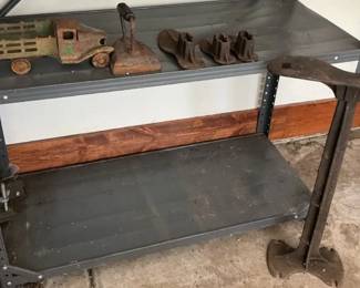 Antique Cast Iron Cobblers Shoe Repair, Sad Iron,  Toy Truck