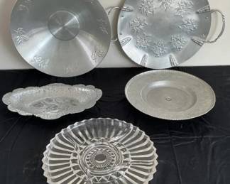 Aluminum Serving Platters  Glass Platter