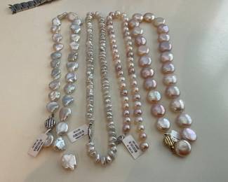 Keshi, and baroque oval South sea pearls 