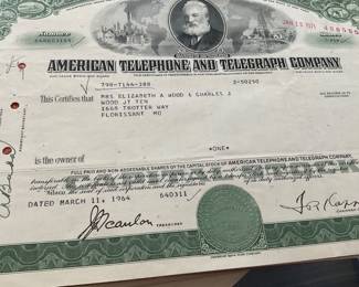 Stock certificates 