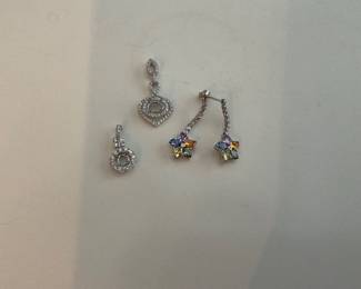 Multi gemstone, diamond earrings