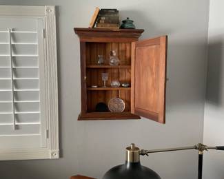 Antique wall cabinet and cut glass