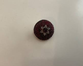 Bohemian garnet and seed pearl vintage brooch from the Eastern Block