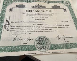 Stock certificates 