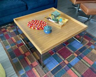 Coffee table, area rug