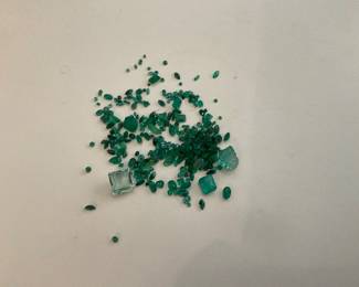 Emeralds, including rough cut 53.6 karats
