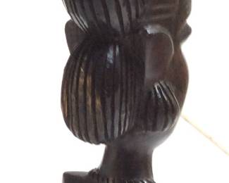 VTG.HAND CARVED WEST AFRICAN FEMALE BUST SCULPTURE FULANI TRIBE, AFRICAN BLACKWOOD, 10in
