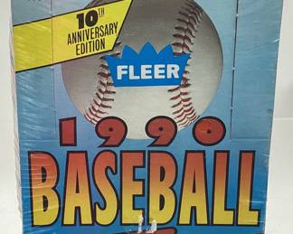 FACTORY SEALED 1990 FLEER BASEBALL TRADING CARDS & LOGO STICKERS SET
