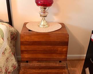 Antique child’s desk with lamp
