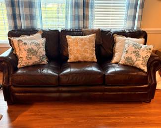 Brown Italian leather couch