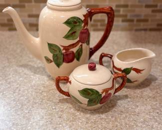 Franciscan Desert, Rose, coffee, sugar, and creamer