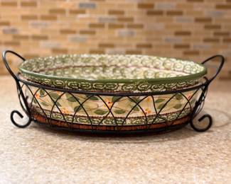 Large oval Temptations bowl with rack