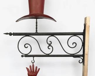 Antique Hat & Glove Trade Sign