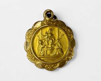 18K Yellow Gold Ave Maria Pendant