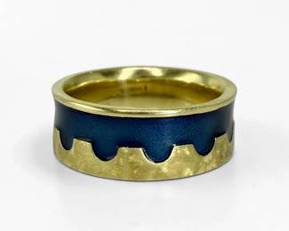 Cimara 14K Gold & Enamel Ladies Ring