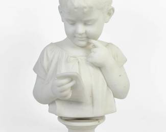 Cesare Lapini “Young Boy” Marble Sculpture