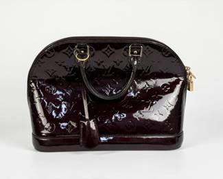 Louis Vuitton Vernis Alma BB Burgundy Handbag