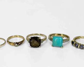 (5) 14K Gold Ladies Rings