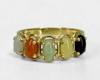 14K Gold Multi Stone Ladies Ring