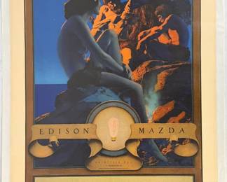 1921 Maxfield Parrish “Primitive Man” Edison Mazda Calendar