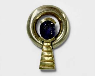14K Yellow Gold Amethyst Pendant
