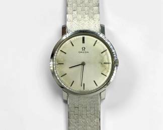 18K White Gold Omega Wrist Watch