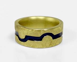 Cimara 14K Gold & Enamel Ladies Ring