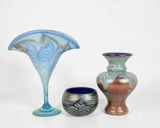 Vandermark & (2) Doug Merritt Art Glass Vases