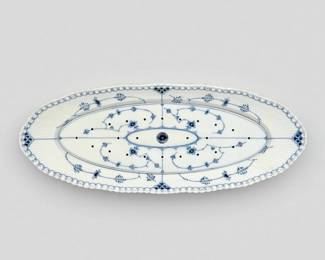 Royal Copenhagen Blue Fluted Full Lace Fish Platter
