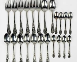 (23pc) Wallace Rose Point Sterling Flatware Set