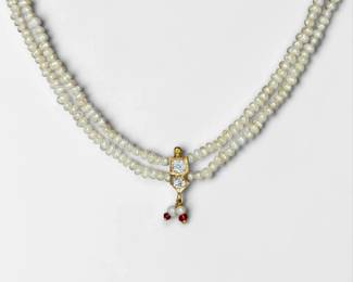 Indian Gold & Seed Pearl Necklace