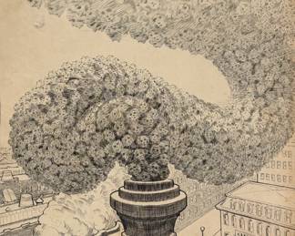 Winsor McCay “Factory Smoke” Ink on Paper