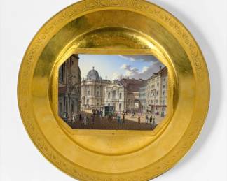 Royal Vienna “Vue de la Place de St. Michael” Gold Gilded Plate