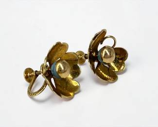 Jules Glaenzer For Cartier 14K Yellow Gold Earrings