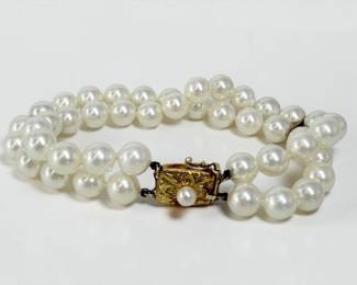 Mikimoto Pearl & 18K Gold Bracelet
