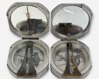 (2) D.W. Brunton Paten Pocket Transit Compasses