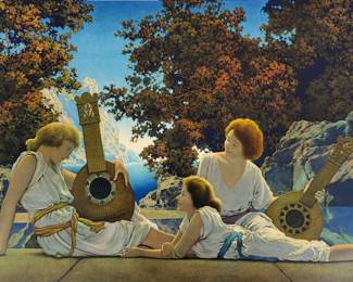 1933 Maxfield Parrish “The Lute Players” Print