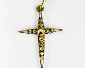 18K Yellow Gold Cross Pendant