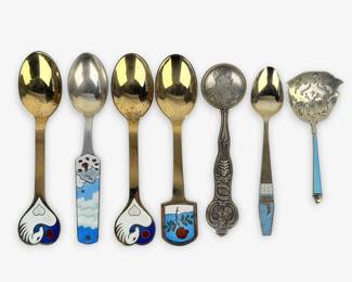 Group of Anton Michelsen .840 Silver Danish Christmas Spoons