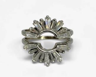 14K White Gold & Diamond Ladies Ring Enhancer